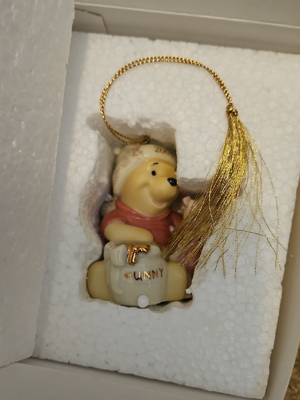 Winnie the Pooh Ceramic 'Hunny' Ornament - Yellow & Red